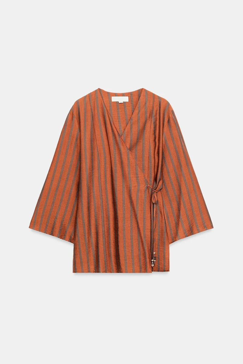 GILET CROISÉ À RAYURES