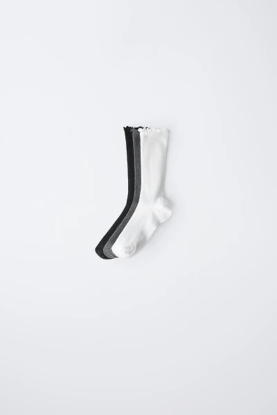 THREE-PACK OF TERRY CLOTH MID-CALF SOCKS