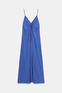 FLOWY TIED MIDI DRESS