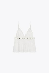 CROCHET & BEADED MIXED TOP