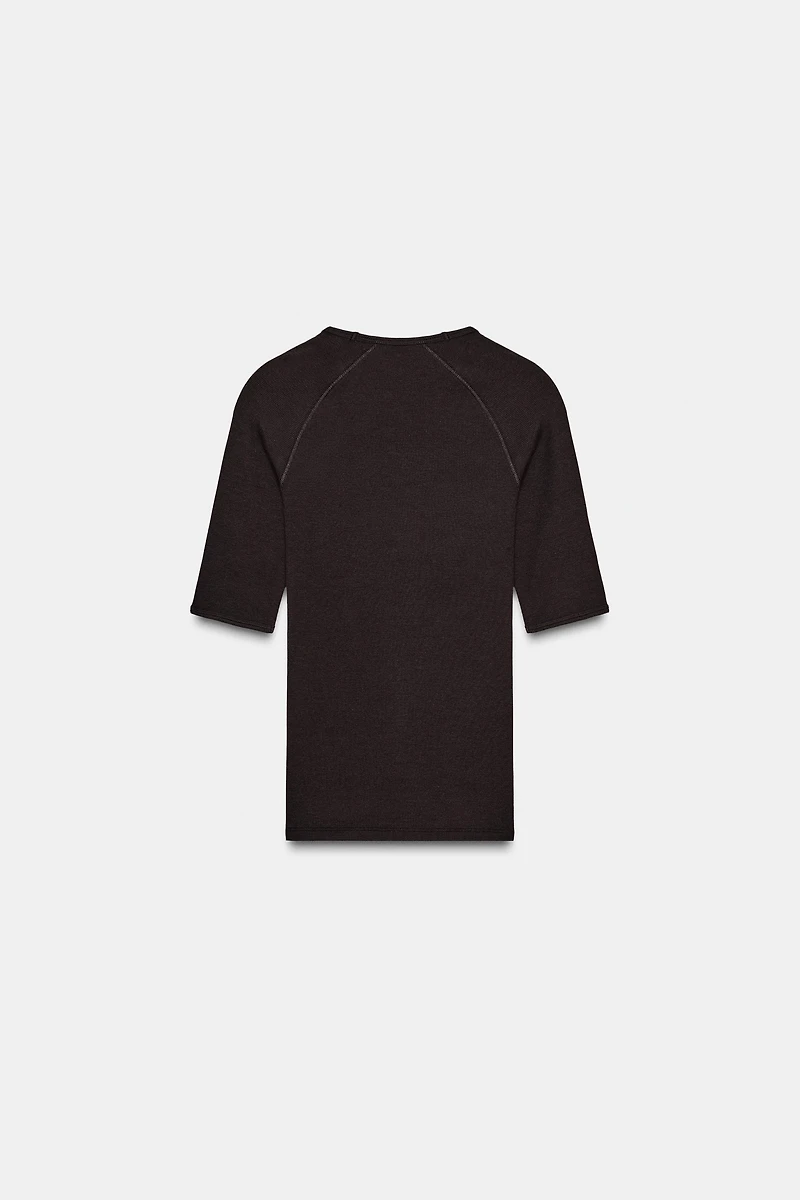 T-SHIRT CÔTELÉ RAGLAN