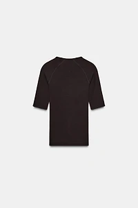 T-SHIRT CÔTELÉ RAGLAN