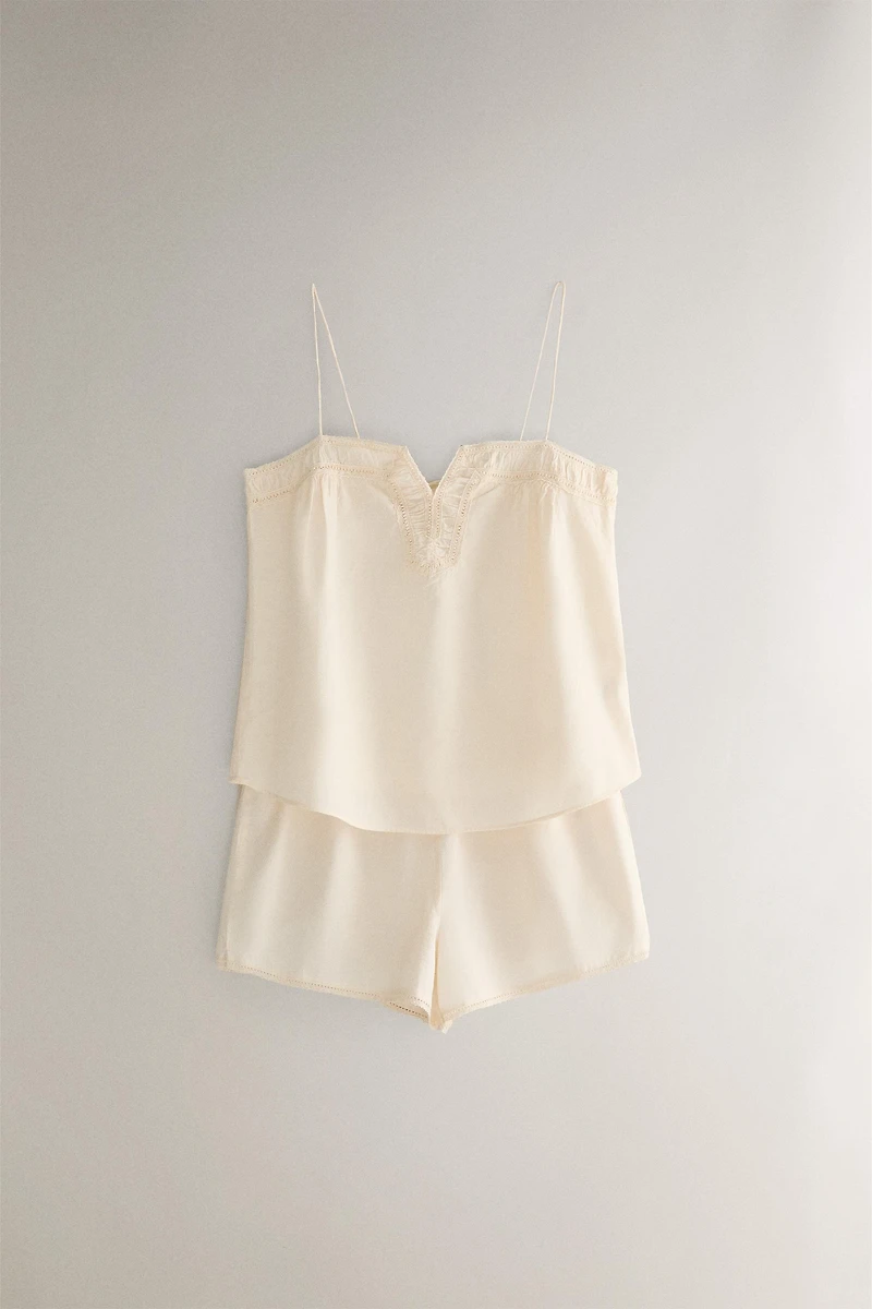 SHORT COTON BRODERIES
