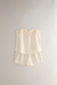 SHORT COTON BRODERIES