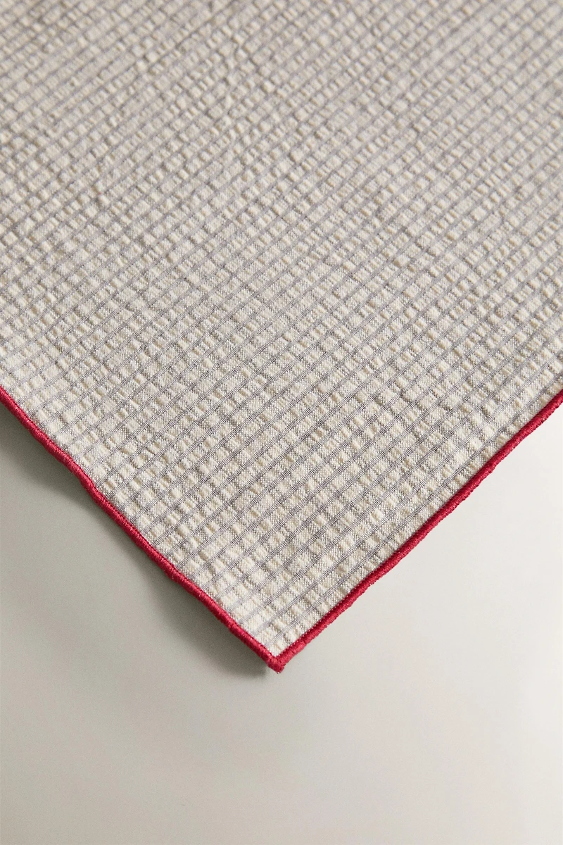 COTTON CHRISTMAS WAVY EMBROIDERY TABLECLOTH