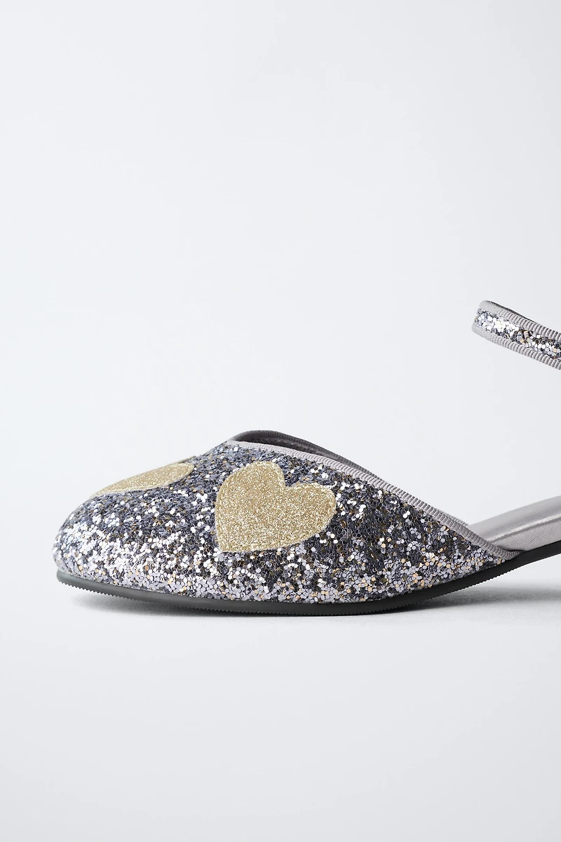 SPARKLY HEART HEELS