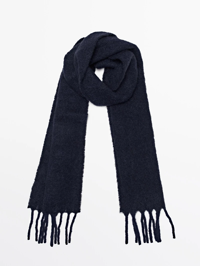 Écharpe à franges laine et alpaga