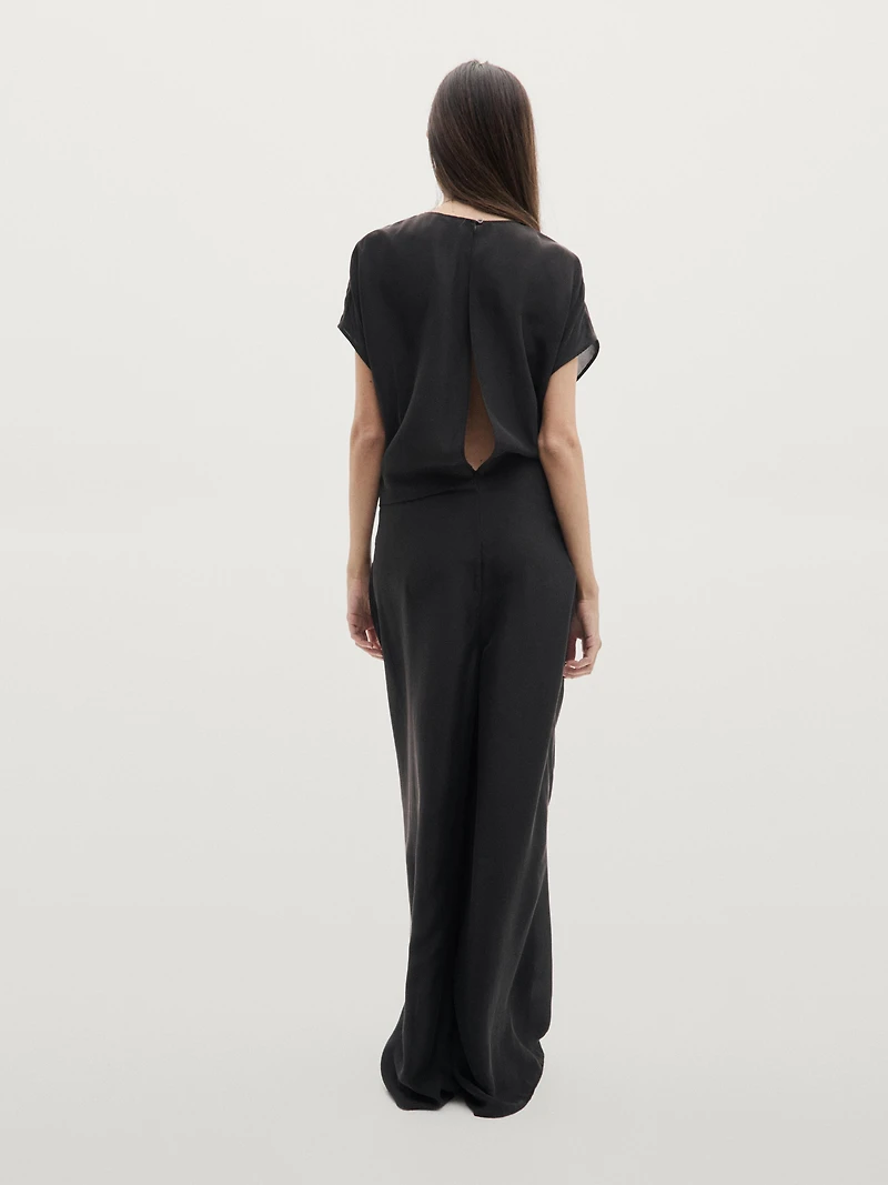 Combinaison pantalon fluide avec nœud