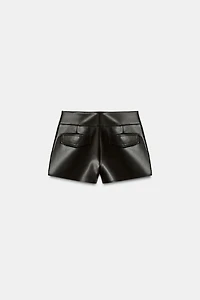 FAUX LEATHER MINI SHORTS