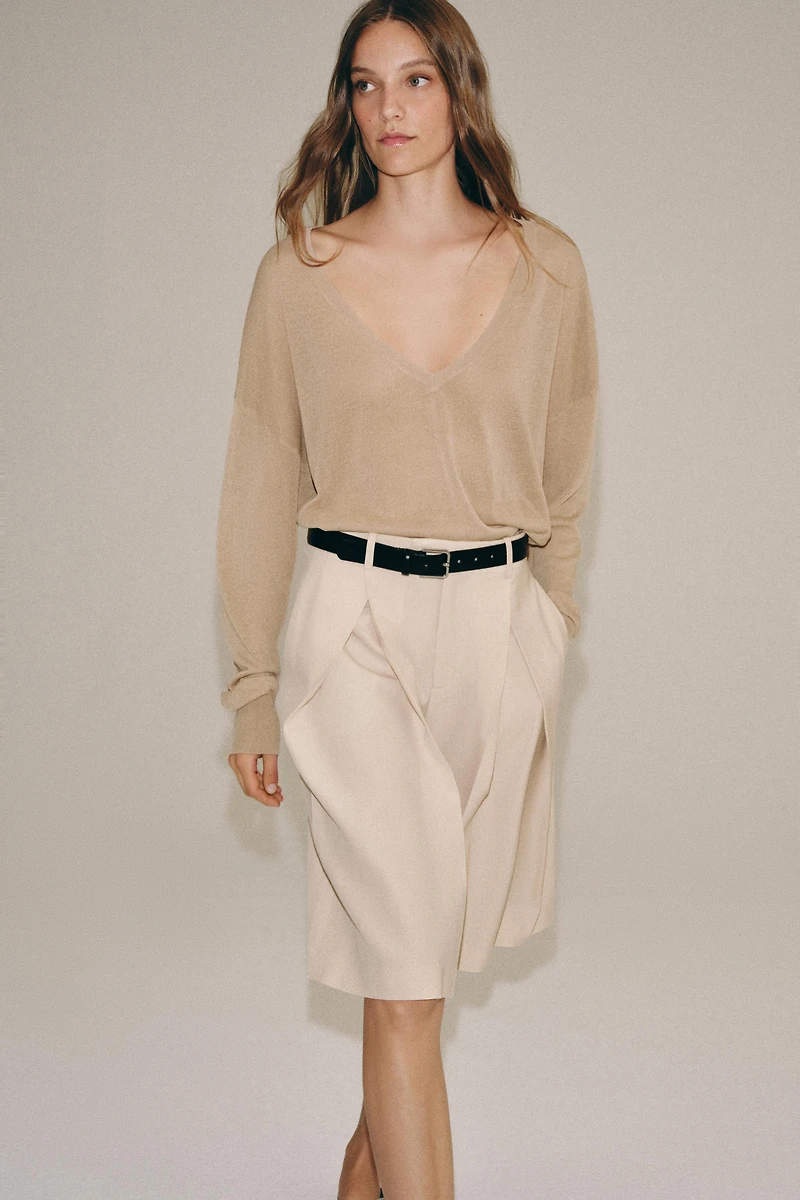 FINE KNIT V-NECK JUMPER
