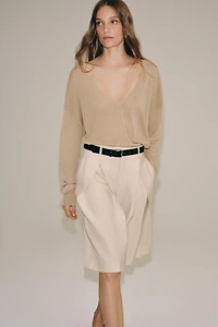 FINE KNIT V-NECK JUMPER