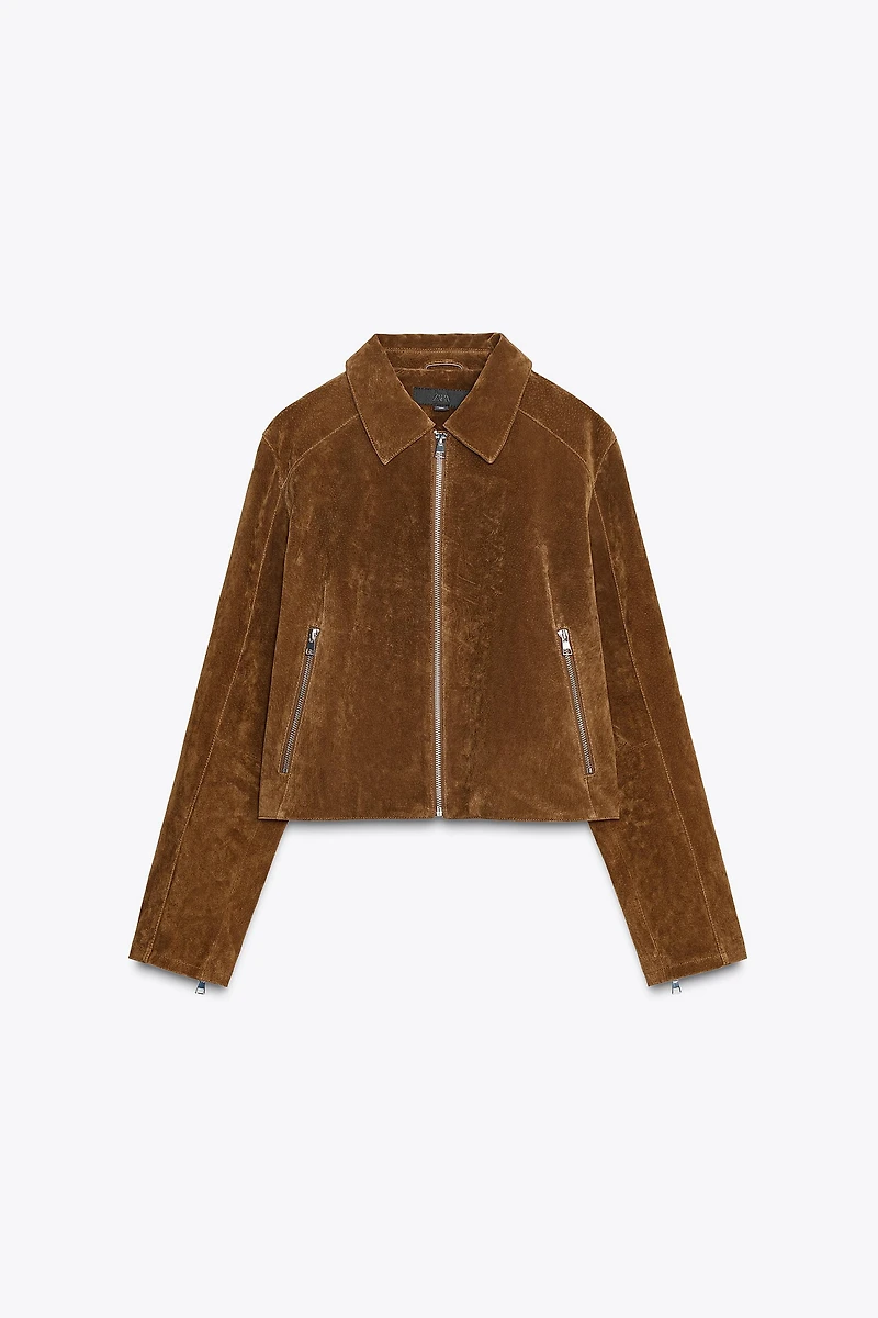 100% LEATHER SHORT JACKET