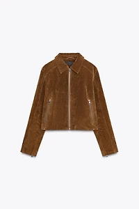 100% LEATHER SHORT JACKET
