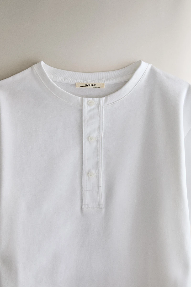 T-SHIRT COTON BOUTONS