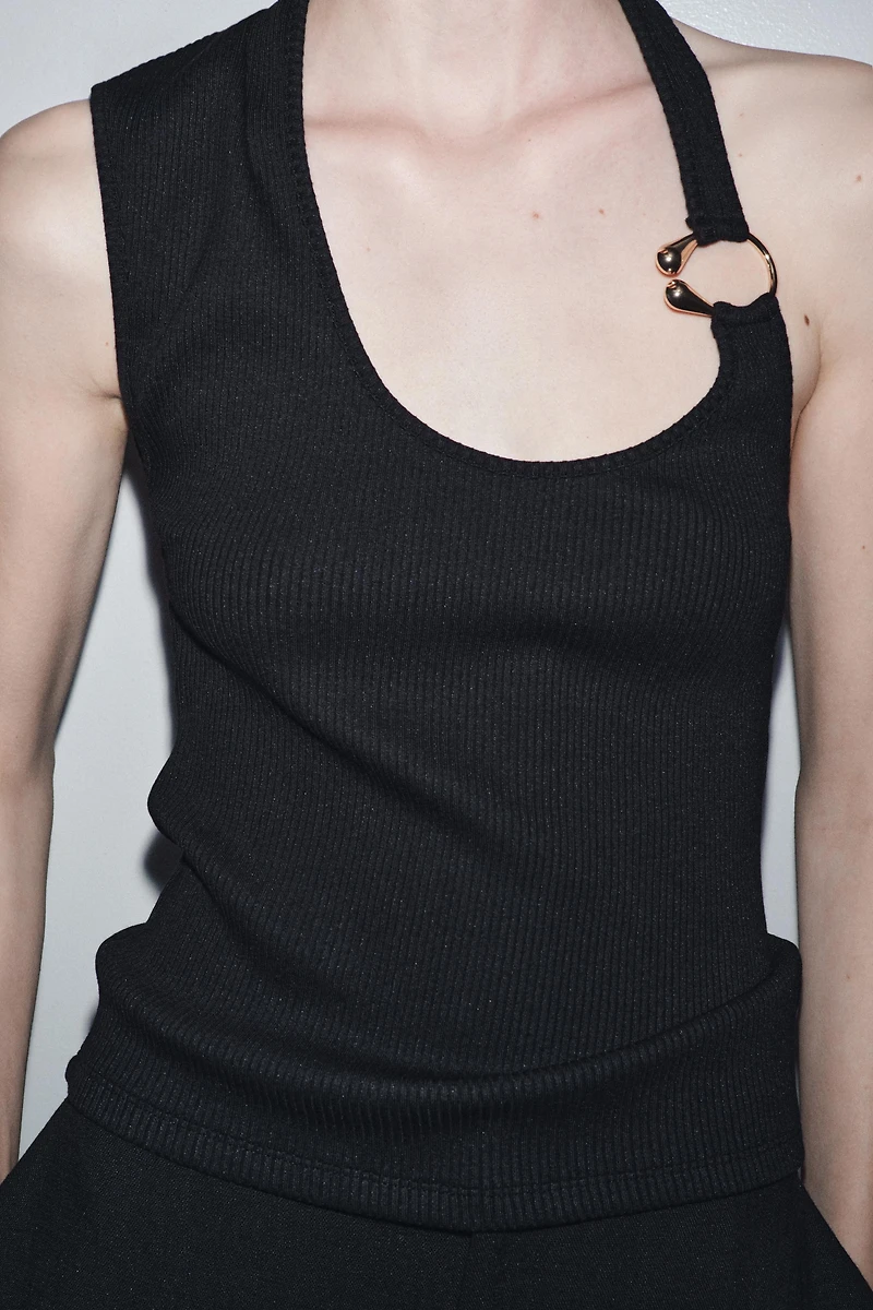 RIB TOP WITH METAL DETAIL