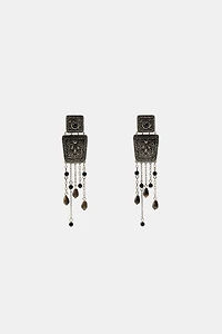 STONE FRINGE EARRINGS