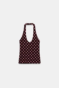 TOP HALTER À POIS