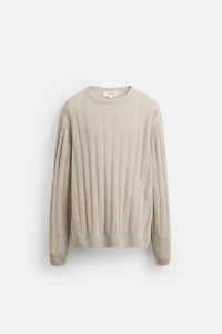 100% LINEN RIBBED SWEATER