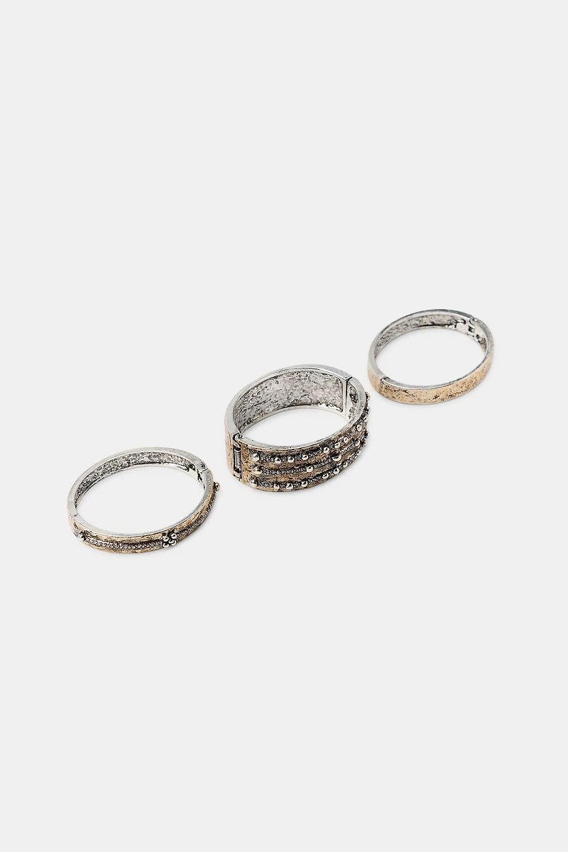 3-PACK OF ENGRAVED SHINY BRACELETS