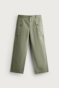 HERRINGBONE CARGO TROUSERS