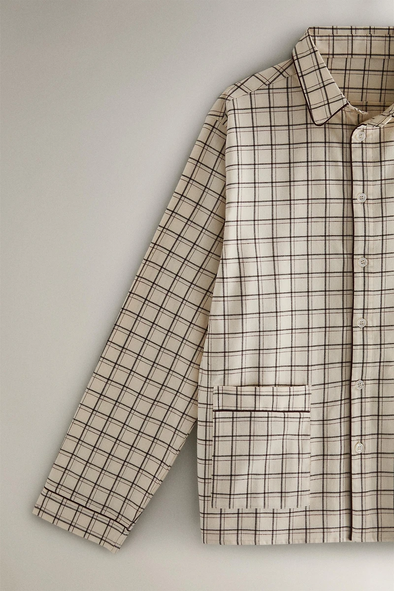 CHRISTMAS CHECK COTTON PAJAMA SET