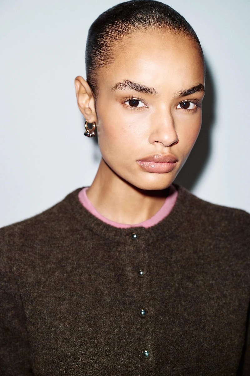 BALL BUTTON KNIT CARDIGAN