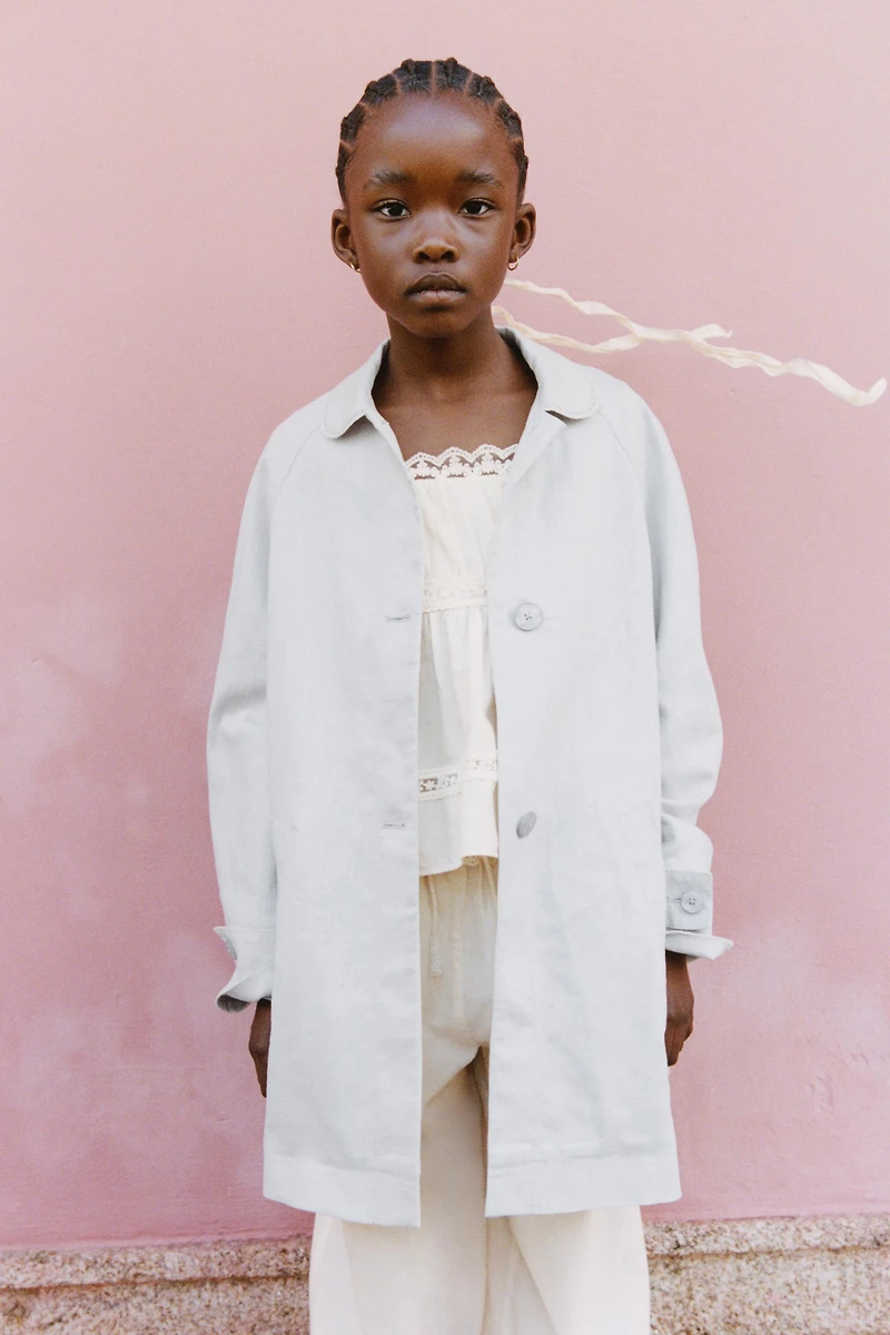 MANTEAU UNI AVEC LIN ET COTON