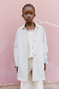 MANTEAU UNI AVEC LIN ET COTON