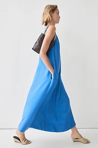 Flowing long halter dress