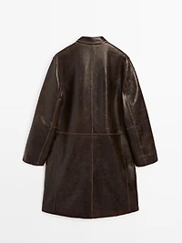 Distressed nappa leather coat