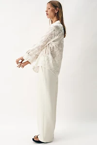 FEATHER EMBROIDERED SHIRT