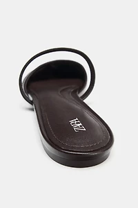 LEATHER SLINGBACK BALLET FLATS
