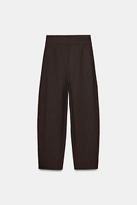 BALLOON STRIPED PLEATED PANTS