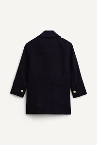 MANTEAU À BOUTONNAGE CROISÉ MÉLANGE DE LAINE ÉDITION LIMITÉE