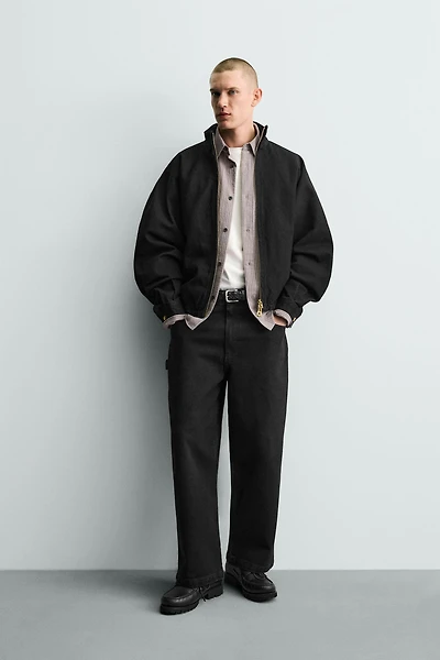 BOXY FIT COTTON BOMBER JACKET