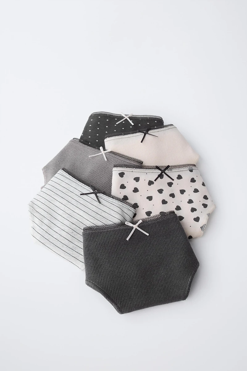 6-14 ANS/ LOT DE SIX CULOTTES IMPRIMÉES