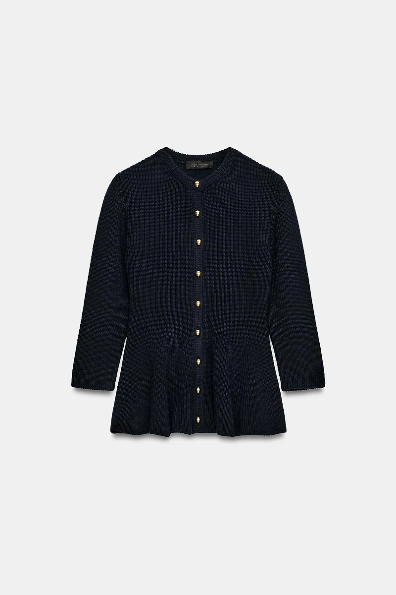KNIT PEPLUM JACKET