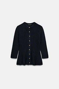 KNIT PEPLUM JACKET