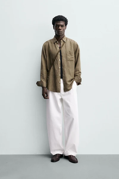 REGULAR FIT LINEN - LYOCELL SHIRT