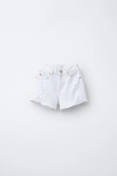 BERMUDA EN DENIM DÉCHIRÉ