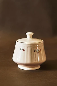 FLORAL PORCELAIN SUGAR BOWL