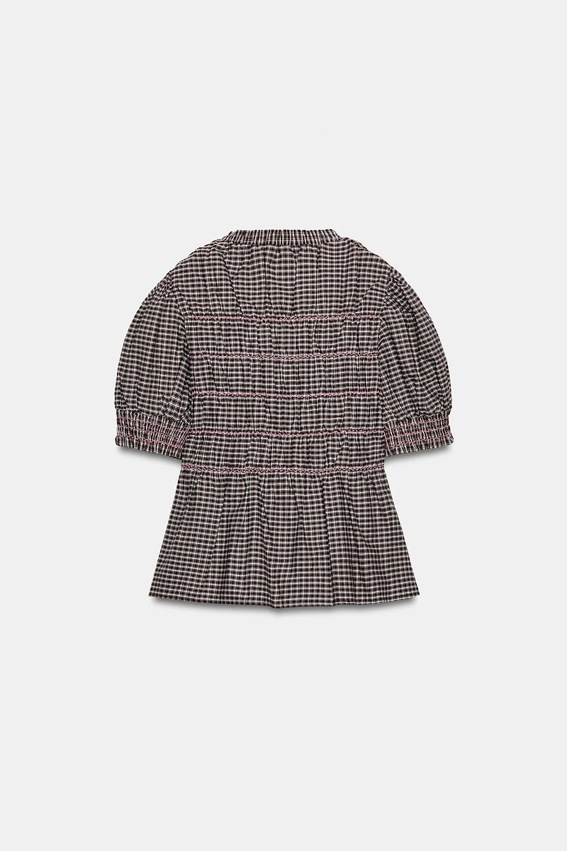 CHEMISE À CARREAUX NID D'ABEILLE