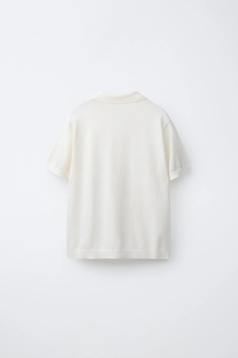 COTTON LINEN BLEND POLO SHIRT
