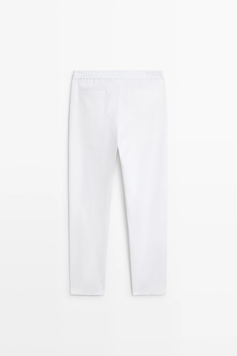 100% linen jogger-fit pants