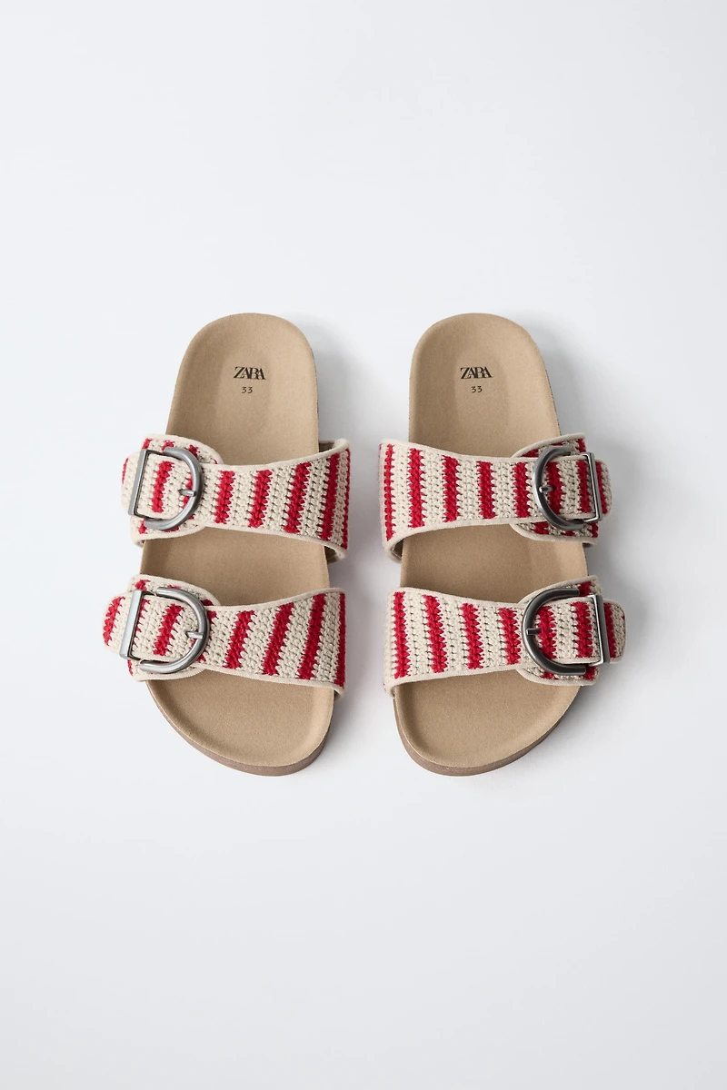 CROCHETED BUCKLE SANDALS