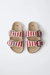 CROCHETED BUCKLE SANDALS