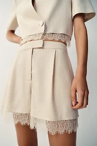 LACE TRIM SHORTS