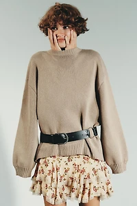 FLORAL RUFFLE MINI SKIRT