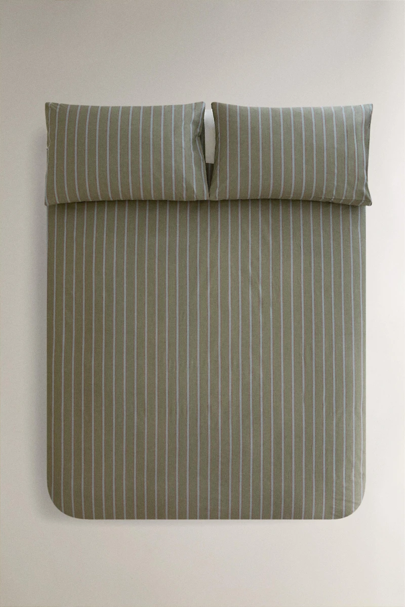 STRIPED COTTON DUVET COVER