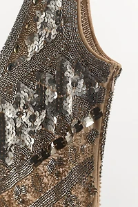 LIMITED EDITION BEADED SEQUIN MINI DRESS